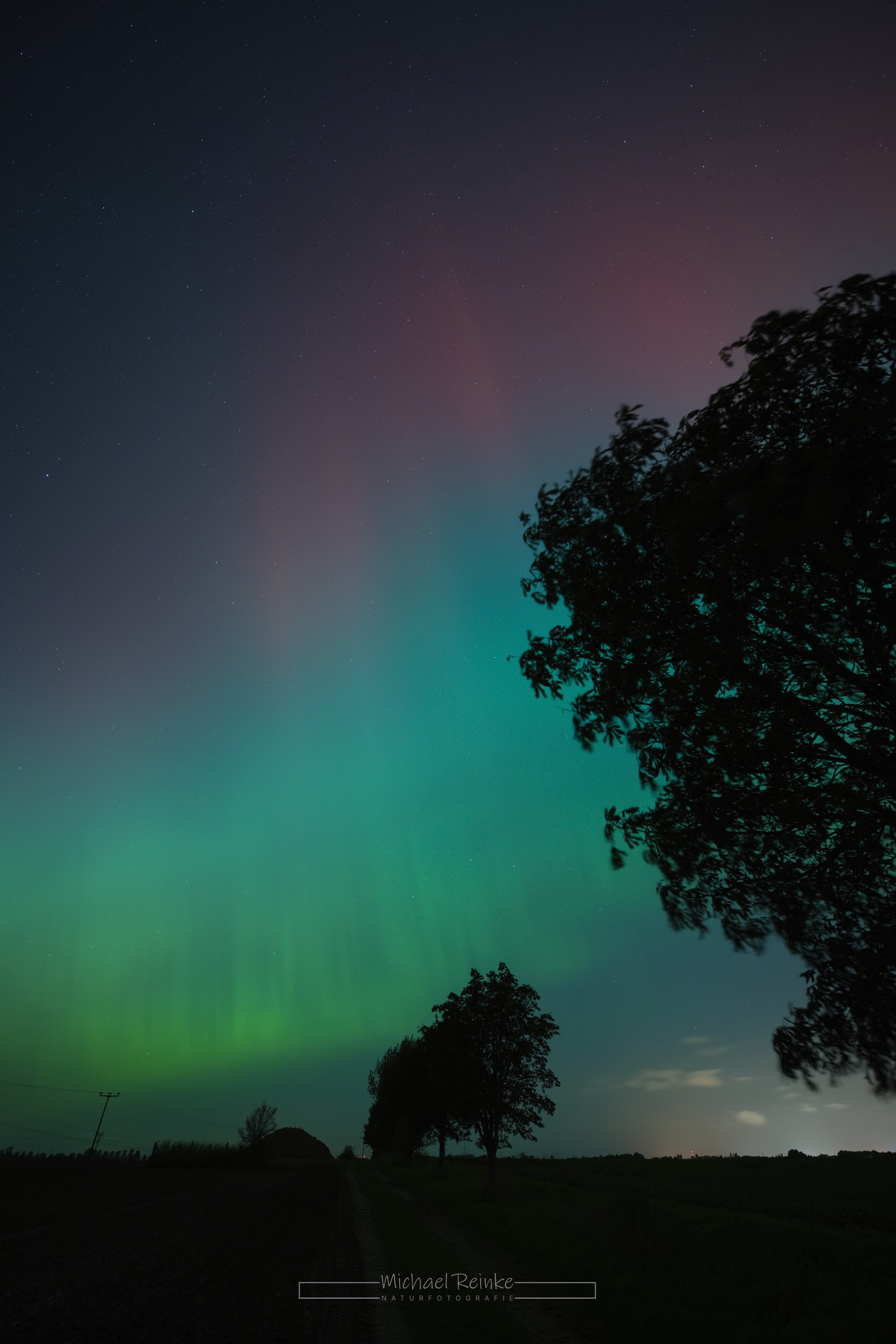 Polarlichter, beobachtet in Benitz, LK Rostock.