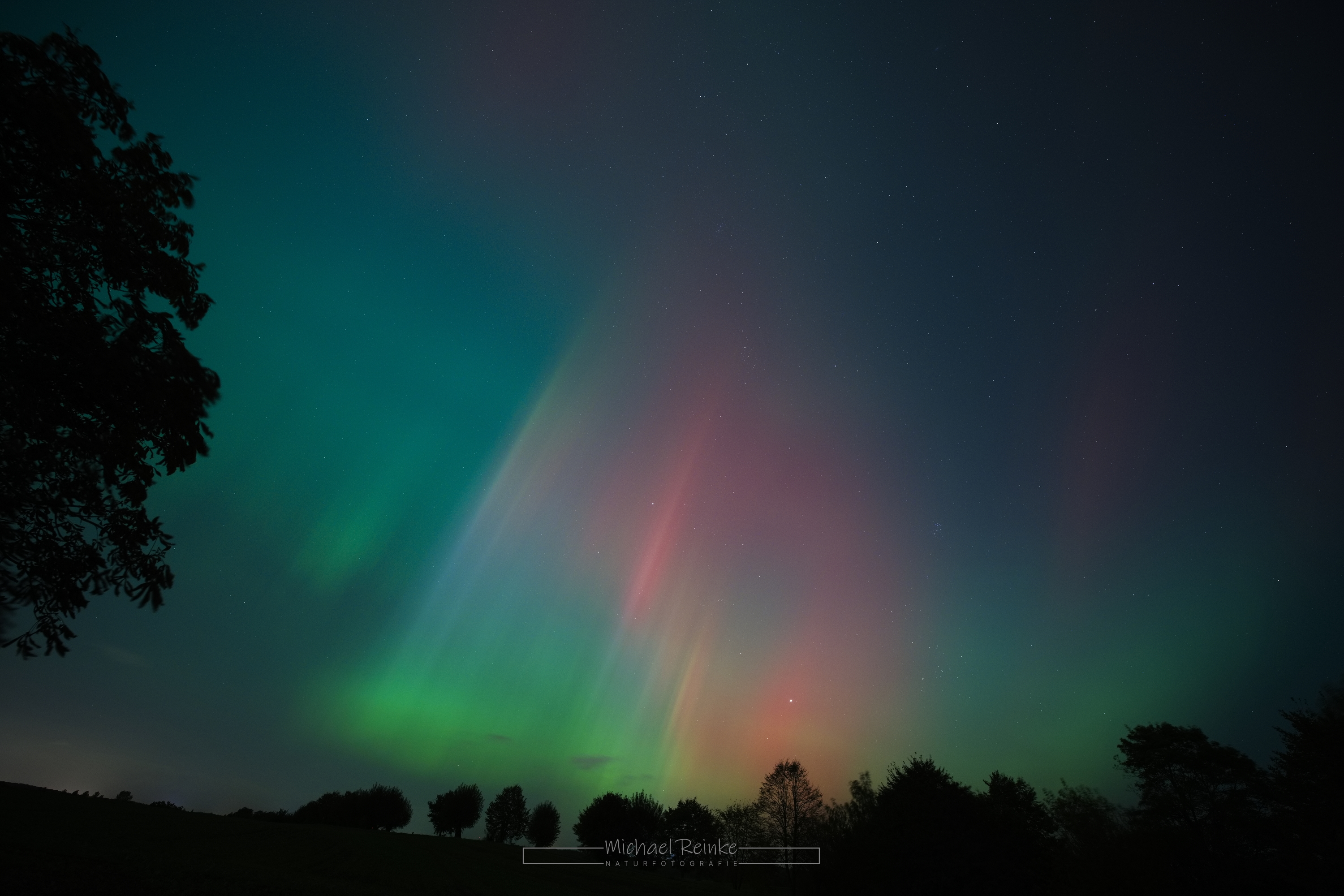 Polarlichter, beobachtet in Benitz, LK Rostock.