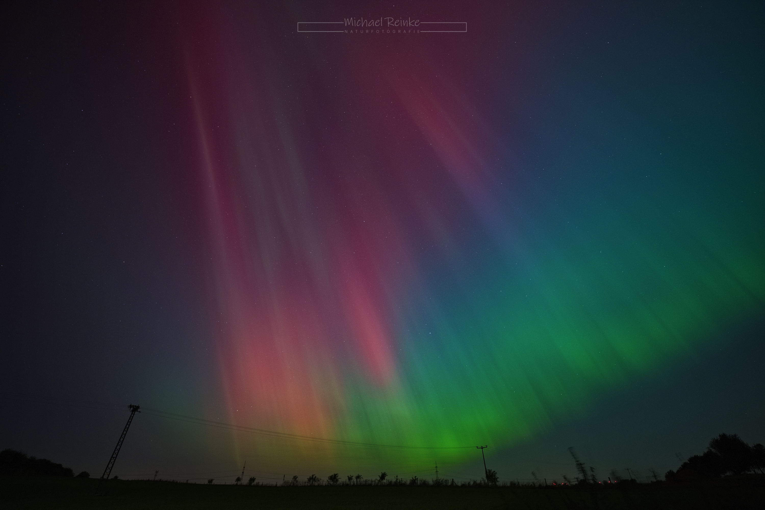 Polarlichter, beobachtet in Benitz, LK Rostock.